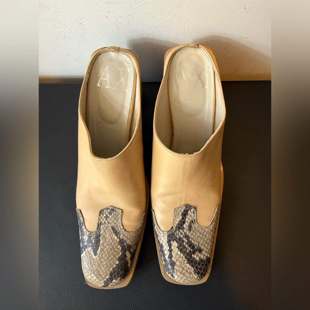 Vintage Armani Leather Mules – Made in Italy – Size 39 - Picture 2 of 9